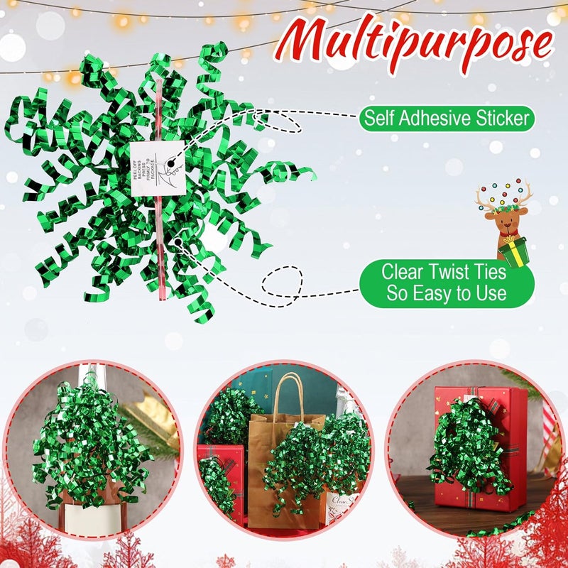 Lyrow Store 30 Pcs Christmas Curly Bows Self Adhesive Gift Wrap Accessory Xmas Holiday Gift Bows for Gift Wrapping Christmas Presents Wine Bottle Treat Bag Bridal Shower Wedding Party Favor(Green) - Image 4